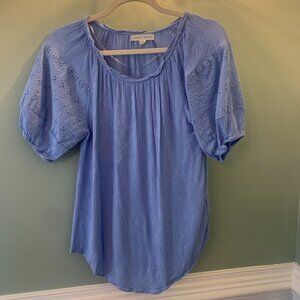 Farmers Market Periwinkle Blue Lightweight PM top eyelet sleeve